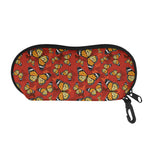 Orange Monarch Butterfly Print Glasses Case