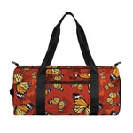 Orange Monarch Butterfly Print Gym Bag