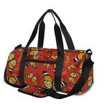 Orange Monarch Butterfly Print Gym Bag