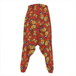 Orange Monarch Butterfly Print Hammer Pants