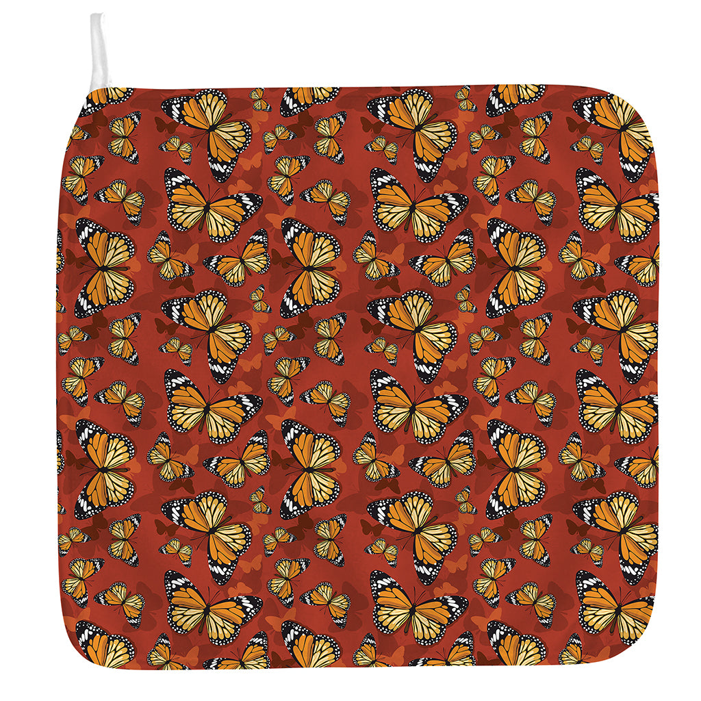 Orange Monarch Butterfly Print Hand Towel