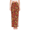 Orange Monarch Butterfly Print High Slit Maxi Skirt