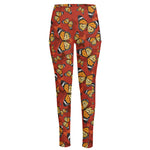 Orange Monarch Butterfly Print High-Waisted Pocket Leggings