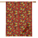 Orange Monarch Butterfly Print House Flag