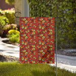 Orange Monarch Butterfly Print House Flag