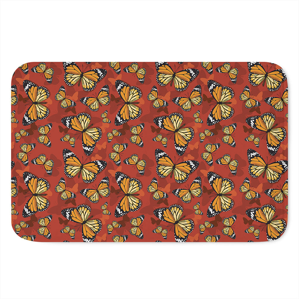Orange Monarch Butterfly Print Indoor Door Mat