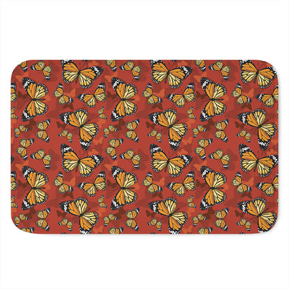 Orange Monarch Butterfly Print Indoor Door Mat