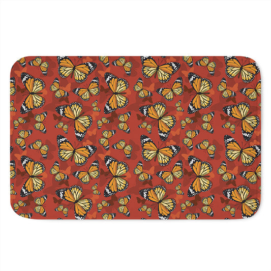 Orange Monarch Butterfly Print Indoor Door Mat