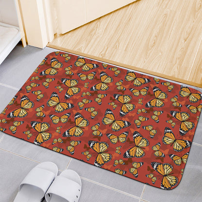Orange Monarch Butterfly Print Indoor Door Mat