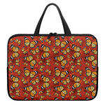 Orange Monarch Butterfly Print Laptop Sleeve With Handle