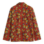 Orange Monarch Butterfly Print Men's Blazer