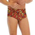 Orange Monarch Butterfly Print Men's Briefs