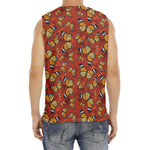 Orange Monarch Butterfly Print Men's Fitness Tank Top