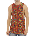 Orange Monarch Butterfly Print Men's Muscle Tank Top