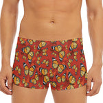 Orange Monarch Butterfly Print Men's Short Boxer Briefs