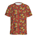 Orange Monarch Butterfly Print Men's Athletic T-Shirt