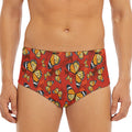 Orange Monarch Butterfly Print Men's Triangle Swim Briefs