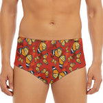 Orange Monarch Butterfly Print Men's Triangle Swim Briefs