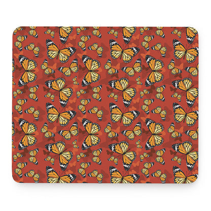 Orange Monarch Butterfly Print Mouse Pad