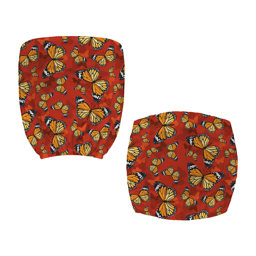 Orange Monarch Butterfly Print Office Chair Cover