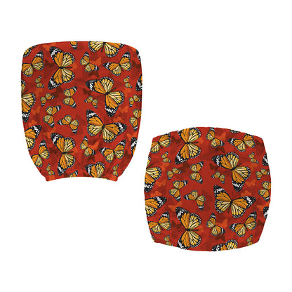 Orange Monarch Butterfly Print Office Chair Cover