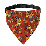 Orange Monarch Butterfly Print Over The Collar Dog Bandana