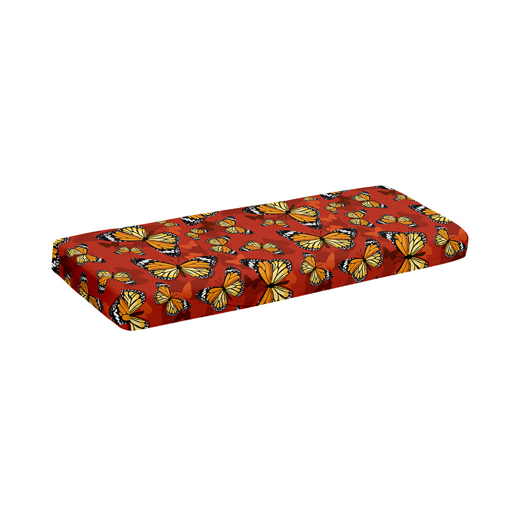Orange Monarch Butterfly Print Piano Keyboard Cover