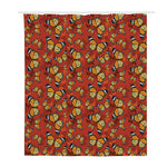 Orange Monarch Butterfly Print Polyester Shower Curtain