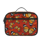 Orange Monarch Butterfly Print Portable Lunch Bag