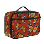 Orange Monarch Butterfly Print Portable Lunch Bag