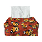 Orange Monarch Butterfly Print Rectangle Tissue Box Cover