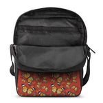 Orange Monarch Butterfly Print Rectangular Crossbody Bag