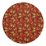 Orange Monarch Butterfly Print Round Blanket