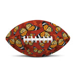 Orange Monarch Butterfly Print Rugby Ball