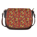 Orange Monarch Butterfly Print Saddle Bag