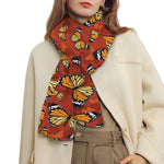 Orange Monarch Butterfly Print Scarf