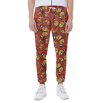 Orange Monarch Butterfly Print Scuba Joggers