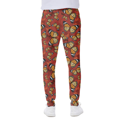 Orange Monarch Butterfly Print Scuba Joggers