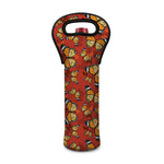 Orange Monarch Butterfly Print Single Neoprene Wine Tote