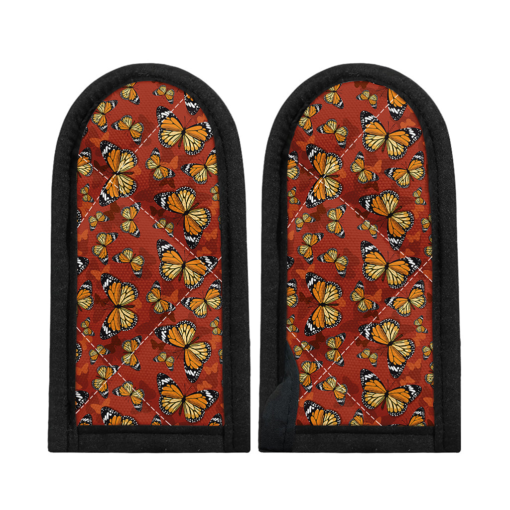 Orange Monarch Butterfly Print Skillet Handle Cover