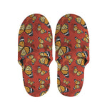 Orange Monarch Butterfly Print Slippers