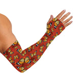Orange Monarch Butterfly Print Sun Protection Arm Sleeves