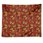 Orange Monarch Butterfly Print Tapestry