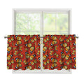 Orange Monarch Butterfly Print Tier Curtains