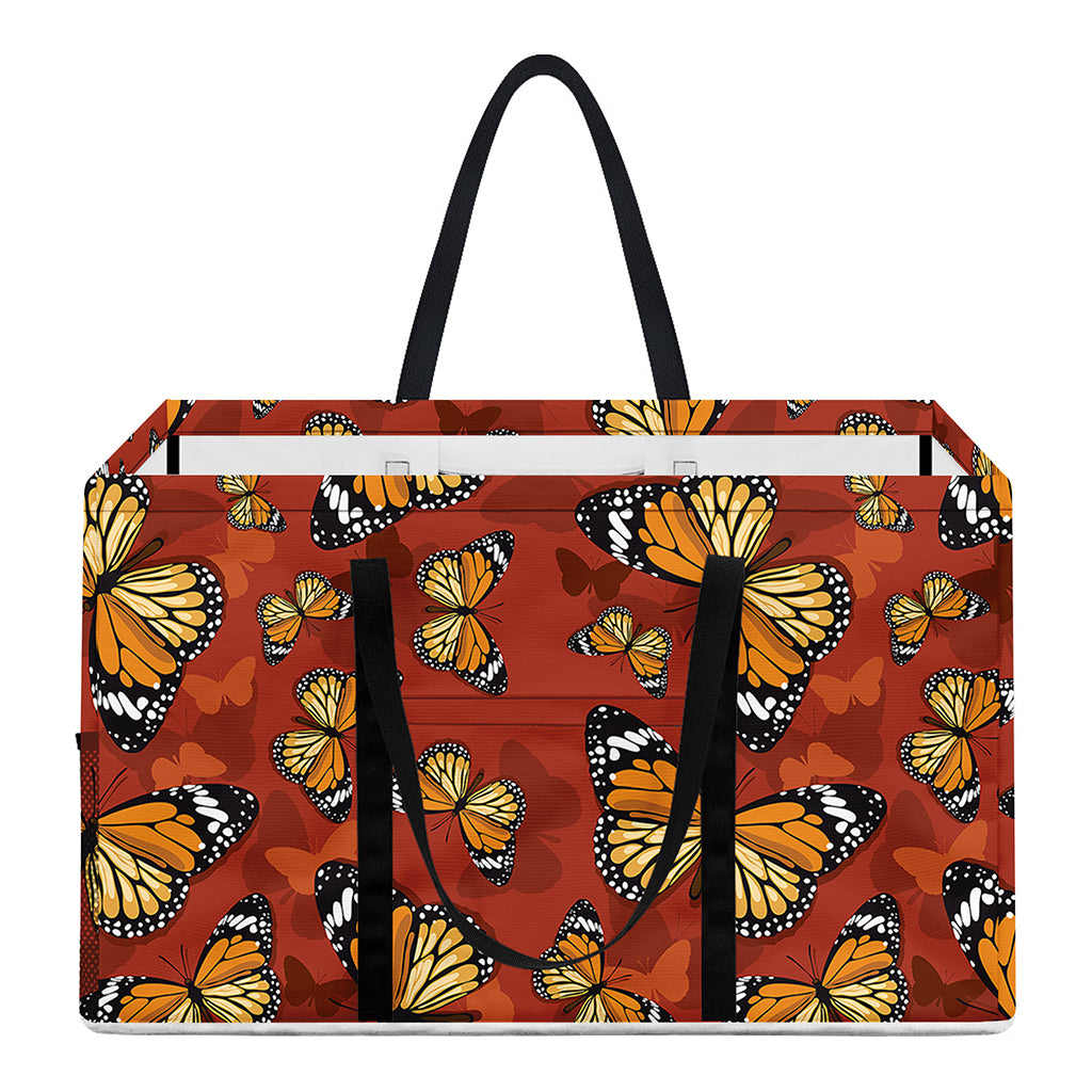 Orange Monarch Butterfly Print Utility Tote Bag