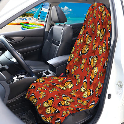 Orange Monarch Butterfly Print Waterproof Car Seat Cover