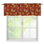Orange Monarch Butterfly Print Window Valance