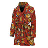 Orange Monarch Butterfly Print Women's Bathrobe