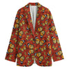 Orange Monarch Butterfly Print Women's Blazer