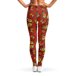 Orange Monarch Butterfly Print Women's Leggings